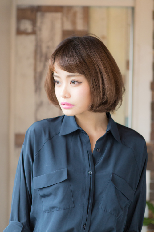 20代30代 大人かわいいひし形小顔ナチュラルボブ